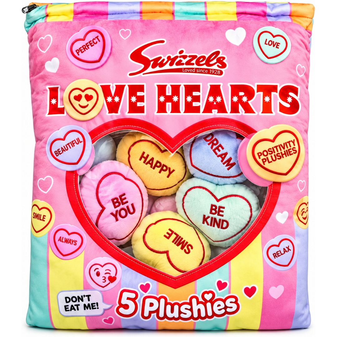 5 Plushies Friends Love Hearts