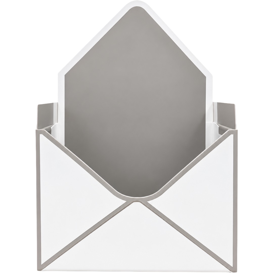 23cm White & Silver Envelope Flower Boxes (10 Pack)