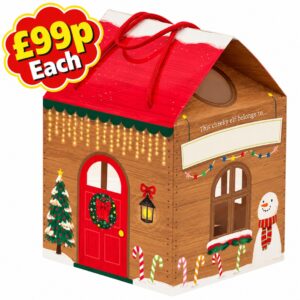 Christmas Festive House Box With Handles