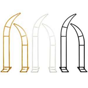 Gold- Black or White Set Of 2 Iron Wedding Arch Horn Stands