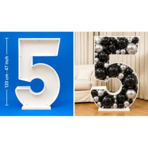 120cm Number 5 Balloon Mosaic Frame
