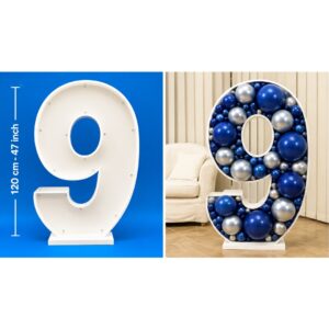 120cm Number 9 Balloon Mosaic Frame