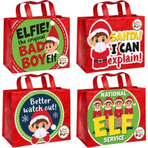 Elves Behavin' Badly Christmas Shopping Bags 4 Assorted (12pk)