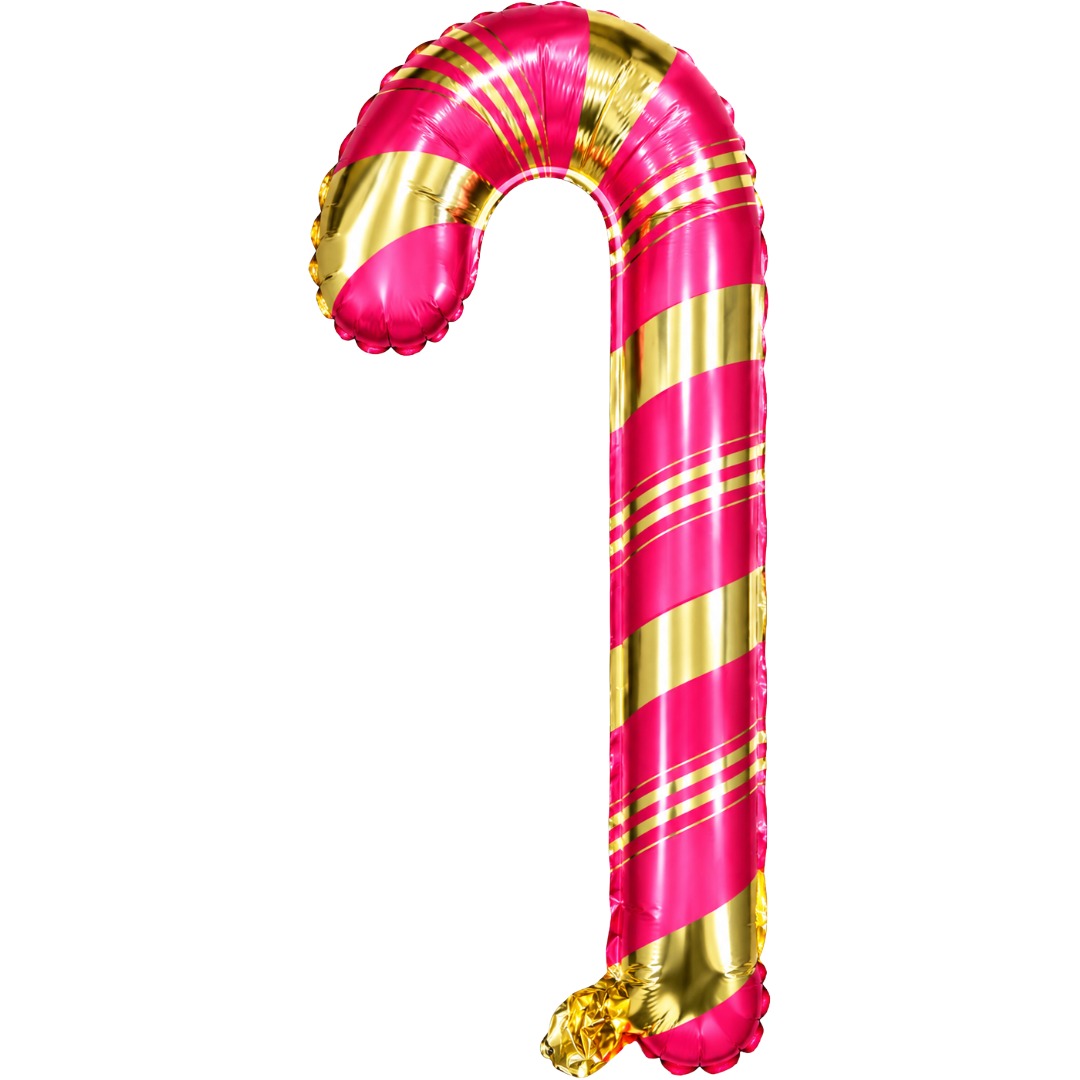 B4U Exclusive 28 inch Red & Gold Striped Candy Cane Foil Balloon