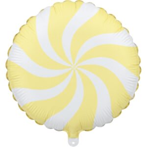 B4U Exclusive 18 inch Matte Yellow & White Candy Foil Balloon