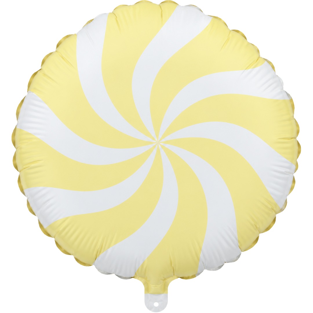B4U Exclusive 18 inch Matte Yellow & White Candy Foil Balloon