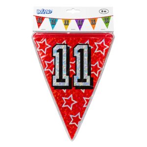 Boland 8m Holographic 11th Birthday Party Bunting Banner Multicolour (12pk)
