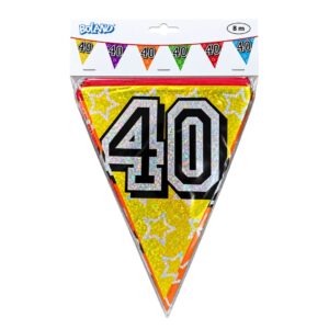 Boland 8m Holographic 40th Birthday Party Bunting Banner Multicolour