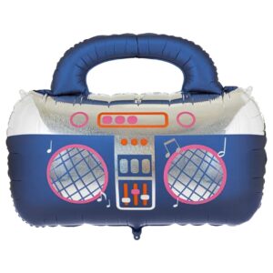 Party Deco 39 Inch Navy Blue Boombox Foil Balloon