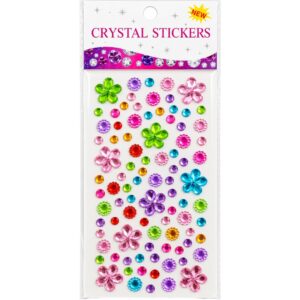 Multicolour Flowers Self Adhesive Rhinestone Crystal Gem Stickers
