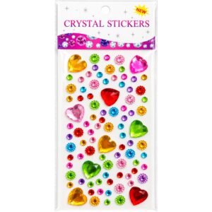 Multicolour Hearts Self Adhesive Rhinestone Crystal Gem Stickers