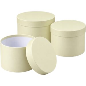 Set Of 3 Hat Boxes Cream