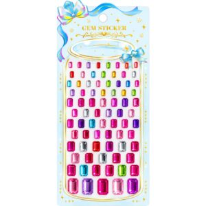 Multicolour Rectangular Self Adhesive Rhinestone Gem Stickers