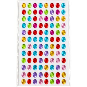 Small Assorted Self Adhesive Oval Gemstone Stickers