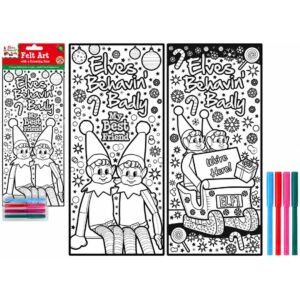 Elf Design Felt Art With 4 Pens (Assorted)