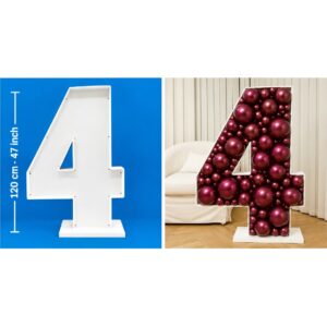 120cm Number 4 Balloon Mosaic Frame