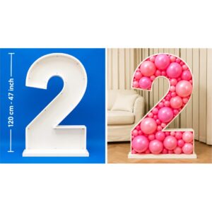 120cm Number 2 Balloon Mosaic Frame