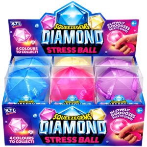 KTL SqueezeGems Diamond Stress Ball – 4 Assorted Colours