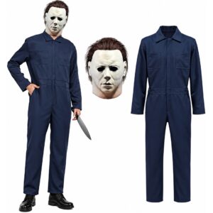 Halloween Michael Myers Deluxe Adult Fancy Dress Costume With Mask and Jumpsuit