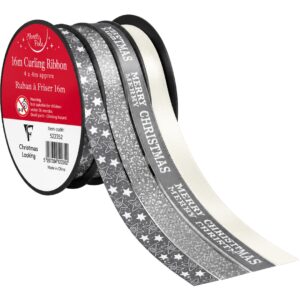 16cm Silver Merry Christmas Curling Ribbon