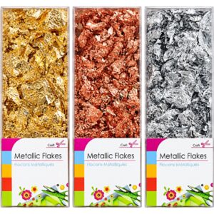 Metallic Foil Flakes Gold - Silver - Rose Gold (12)